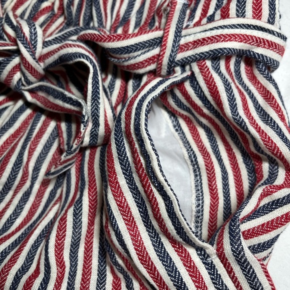 Indigo Rein Tie Front Paperbag Waist Shorts - Striped Red Women’s Size Small - Picture 5 of 9